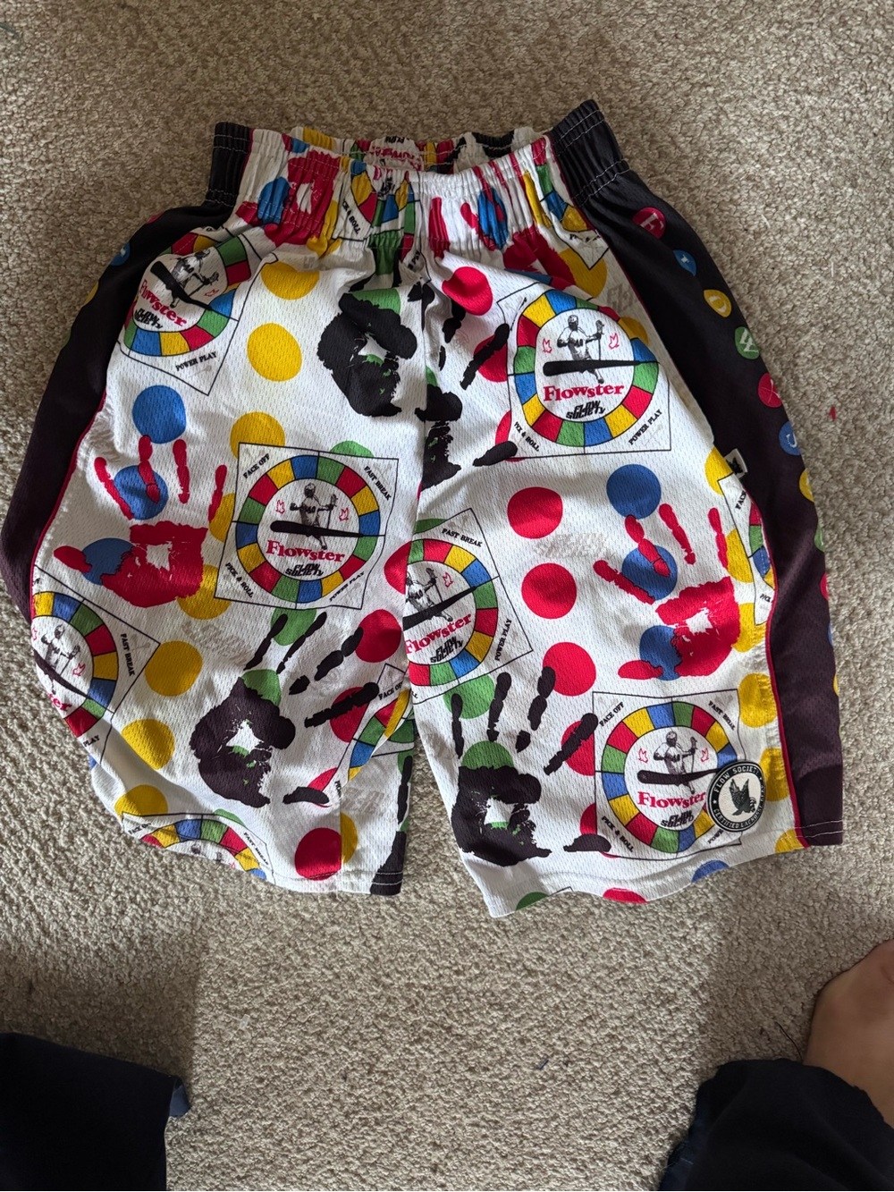 Flow society Kids Colorful Handprint & Polka Dot Shorts twister print